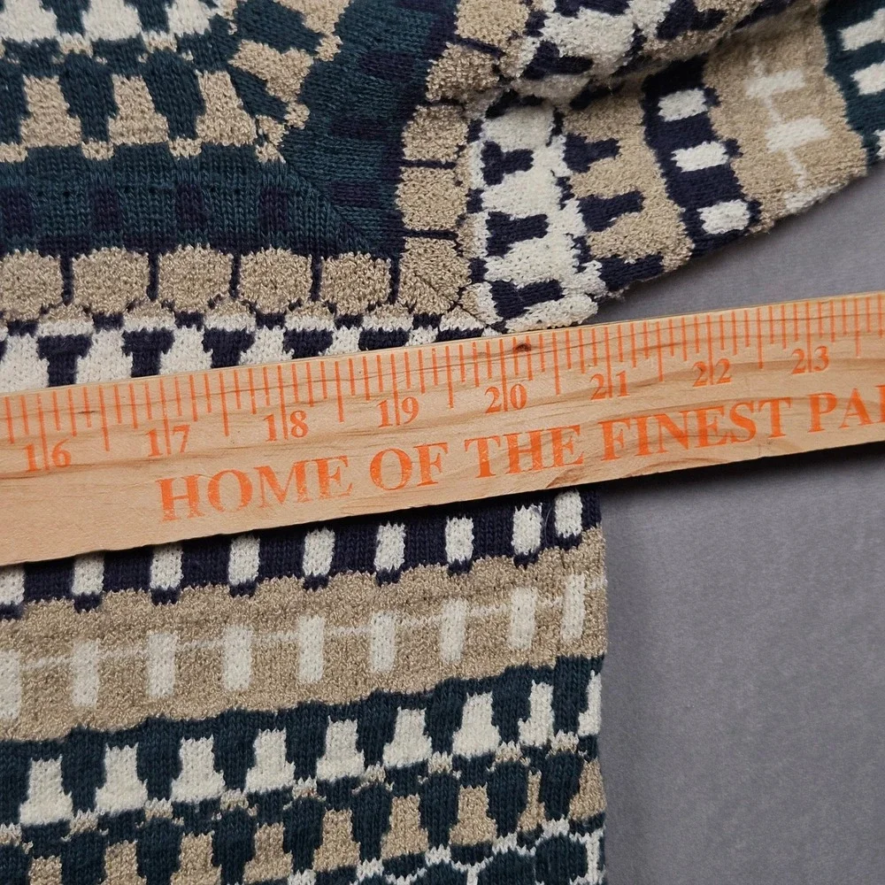 Vintage Alfred Dunner‎ Cardigan Sweater Womens Petite Medium Geometric USA 90s